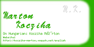 marton kocziha business card